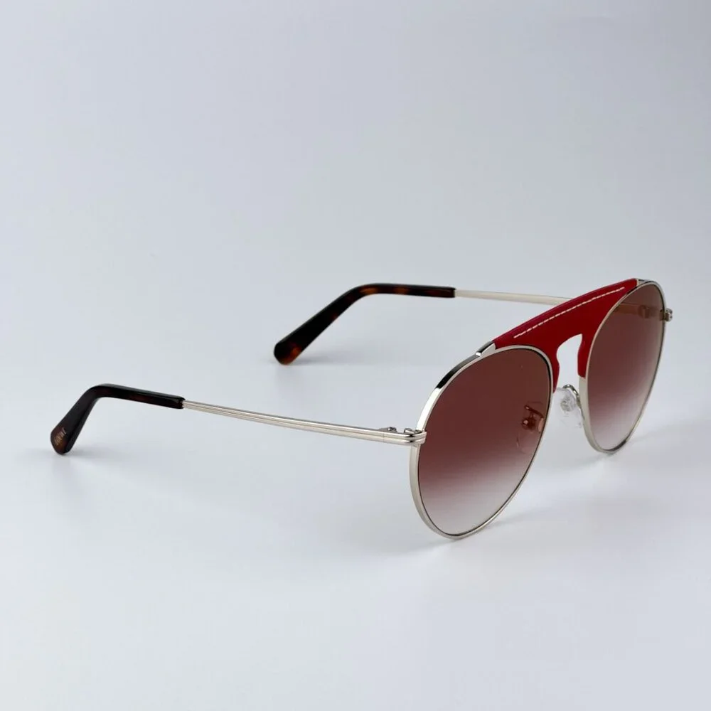 Loewe Men BRAND NEW Sunglasses LW40005U 33G Red Leather Brown Gradient Pilot